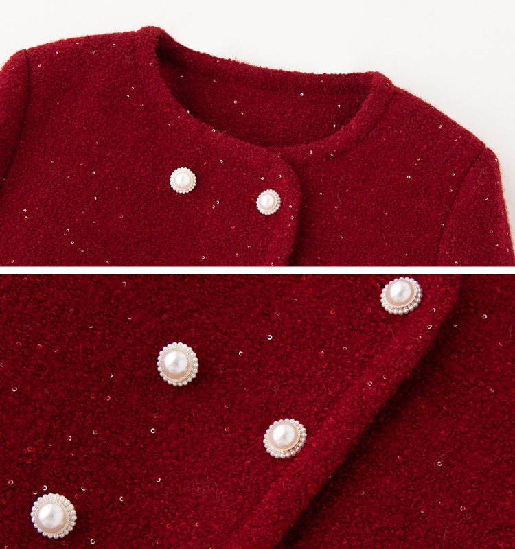 Coarse flower chanelstyle sequins coat a set