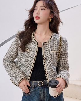 Short slim chanelstyle tops autumn all-match coat for women