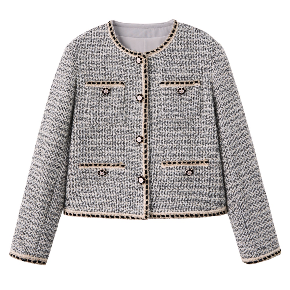 Short slim chanelstyle tops autumn all-match coat for women
