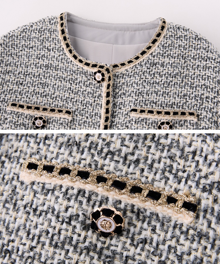 Short slim chanelstyle tops autumn all-match coat for women