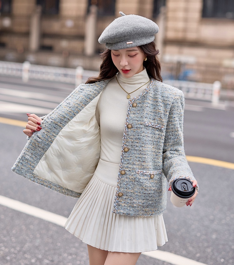 Duck down down coarse flower winter college style coat