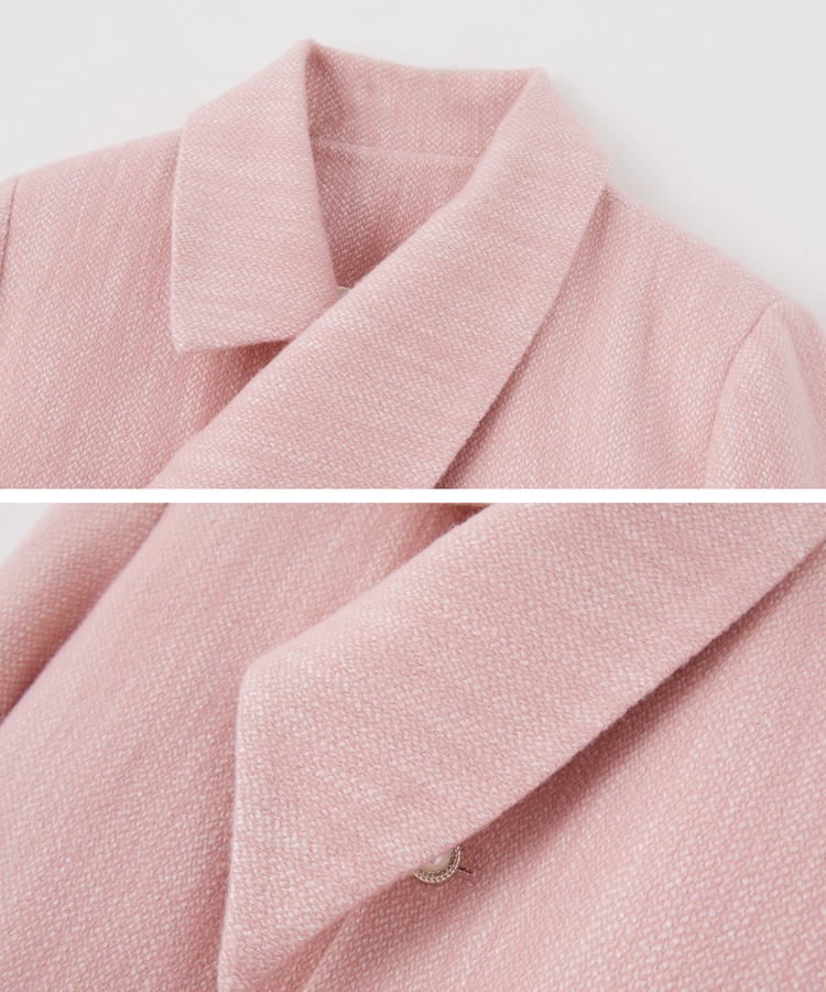 Lapel temperament long skirt thick duck down coat a set