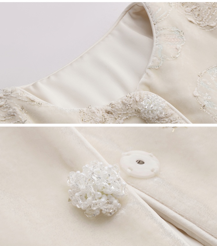 Embroidery duck down ostrich hair winter coat