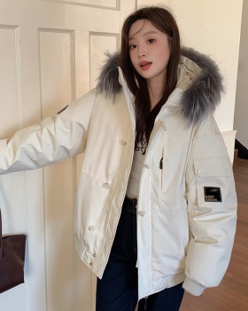 Large fur collar couples cotton coat winter down parka