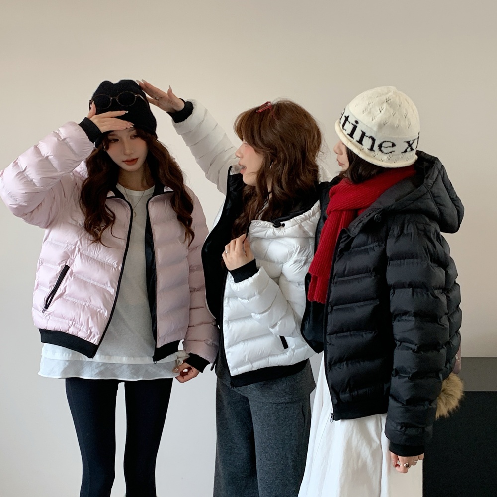 Seamless down coat hooded down coat