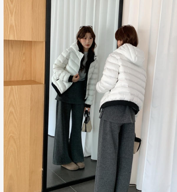 Seamless down coat hooded down coat