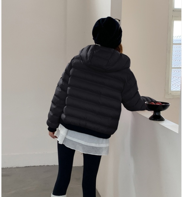 Seamless down coat hooded down coat