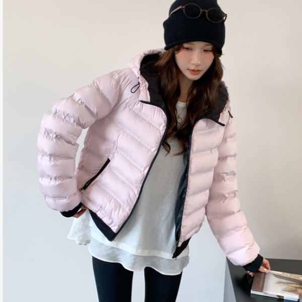 Seamless down coat hooded down coat