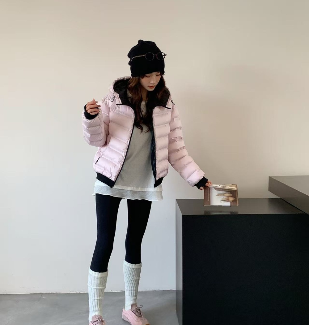 Seamless down coat hooded down coat