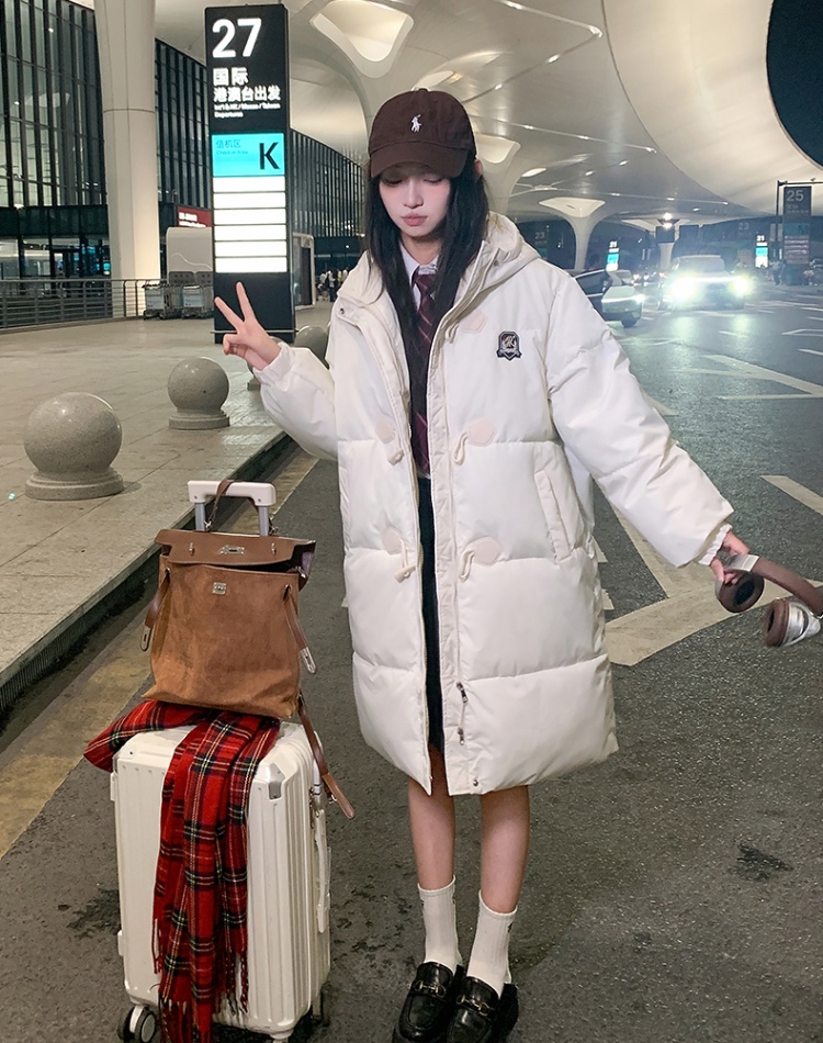 Winter college style cotton coat down long coat