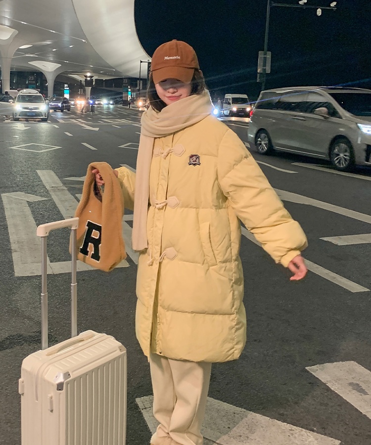 Winter college style cotton coat down long coat