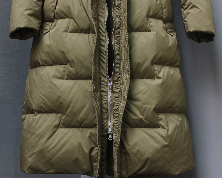 Cotton long slim down coat exceed knee thick coat