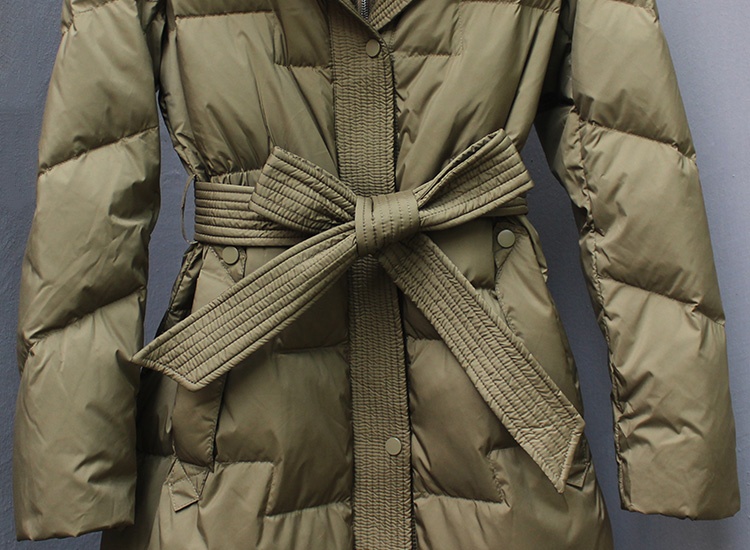 Cotton long slim down coat exceed knee thick coat