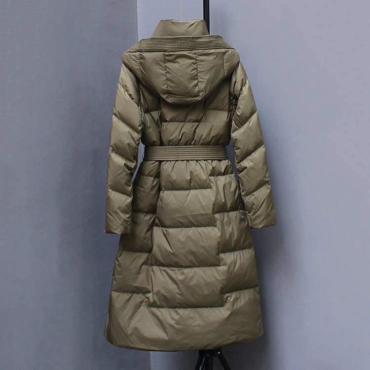 Cotton long slim down coat exceed knee thick coat
