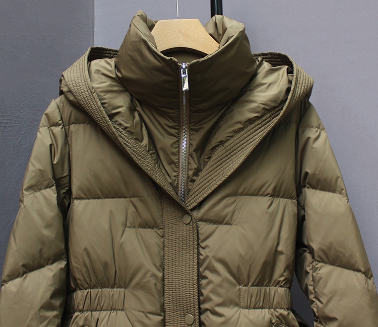 Cotton long slim down coat exceed knee thick coat