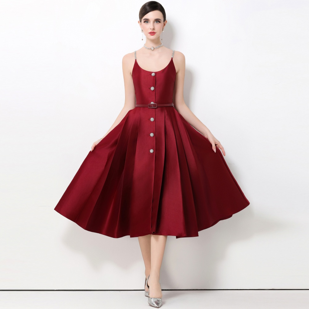 Big skirt sexy dress halter rhinestone formal dress