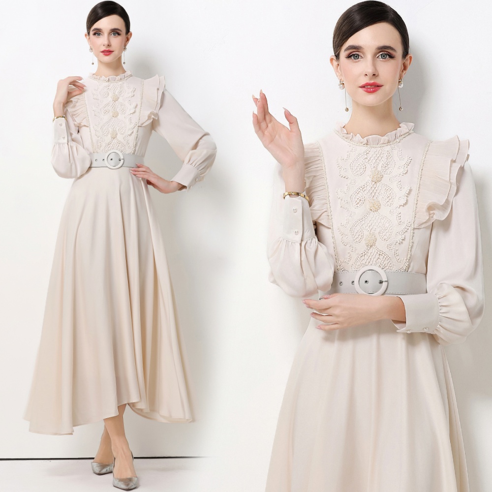 Temperament long dress long sleeve dress