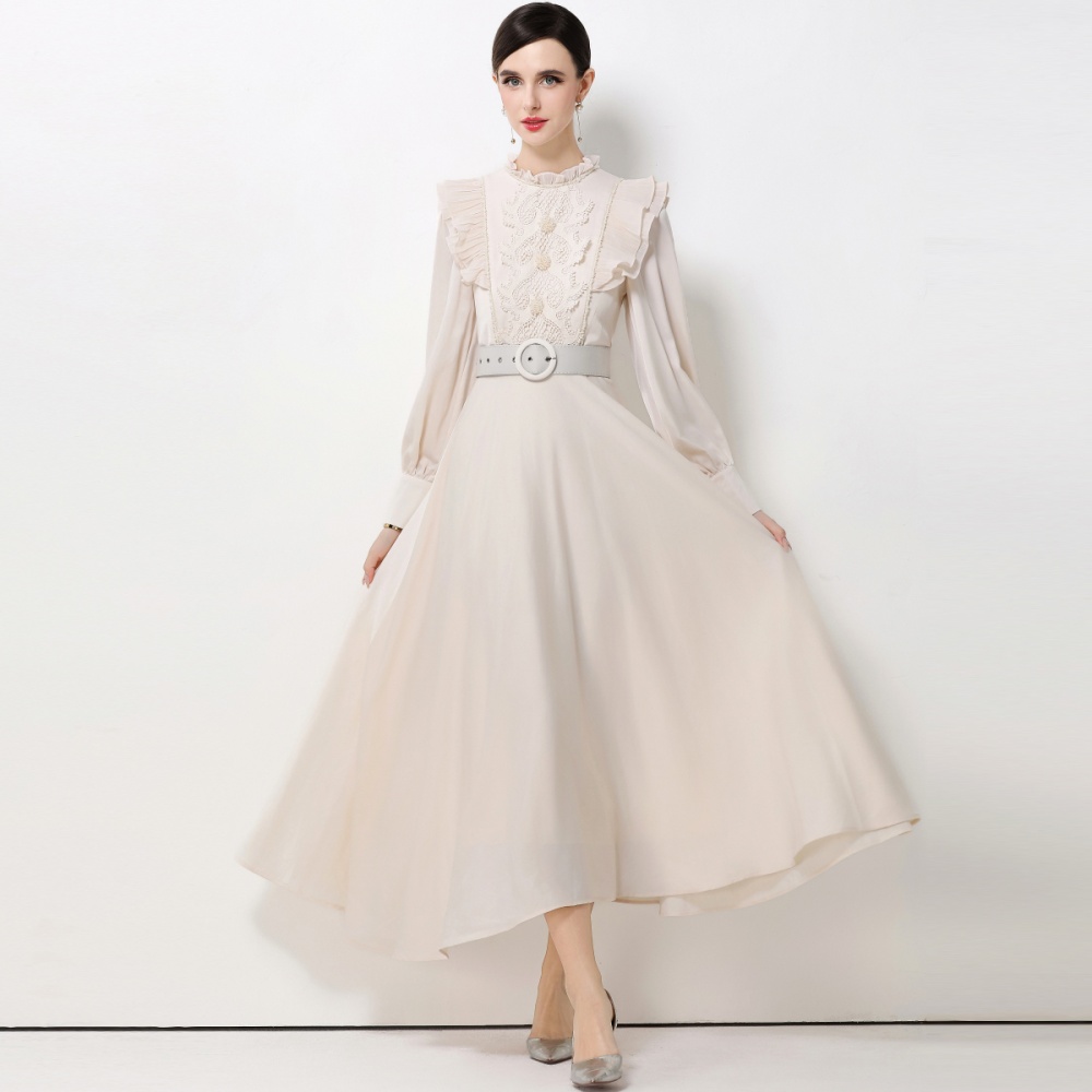 Temperament long dress long sleeve dress