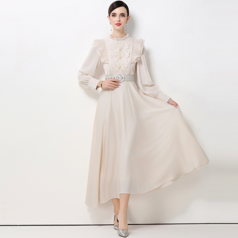 Temperament long dress long sleeve dress