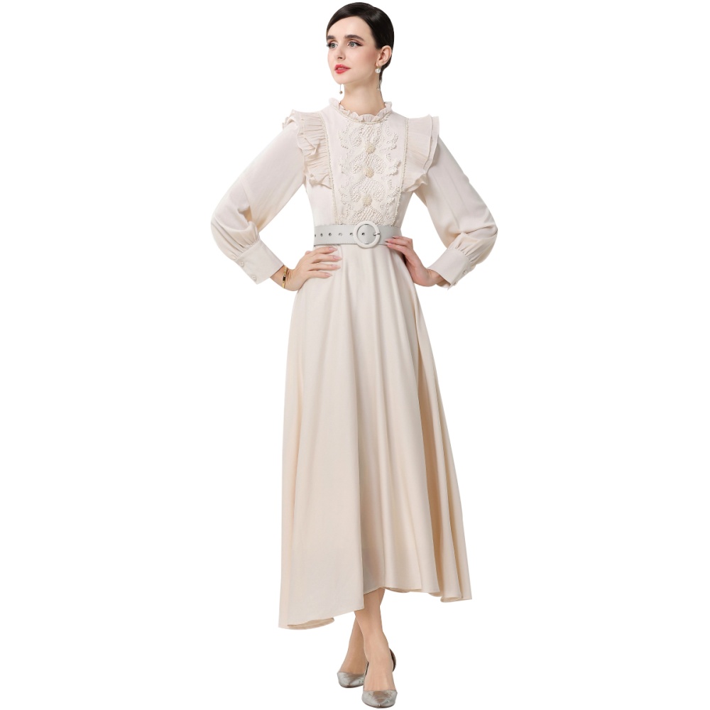 Temperament long dress long sleeve dress