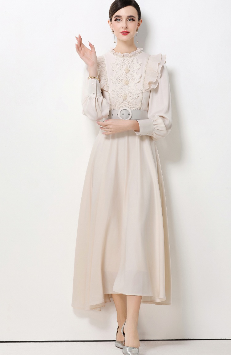 Temperament long dress long sleeve dress