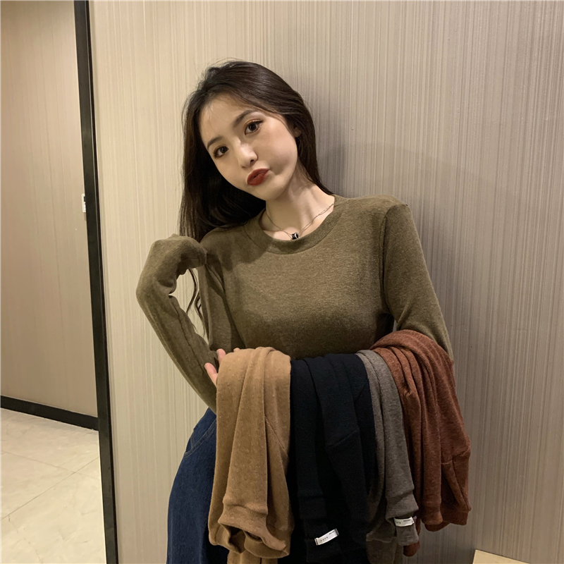 Thermal autumn and winter T-shirt simple soft tops