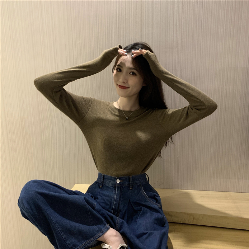 Thermal autumn and winter T-shirt simple soft tops