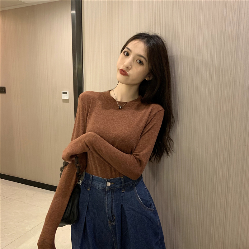 Thermal autumn and winter T-shirt simple soft tops