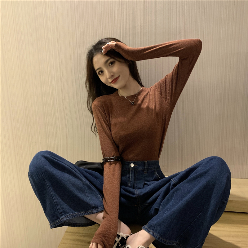 Thermal autumn and winter T-shirt simple soft tops