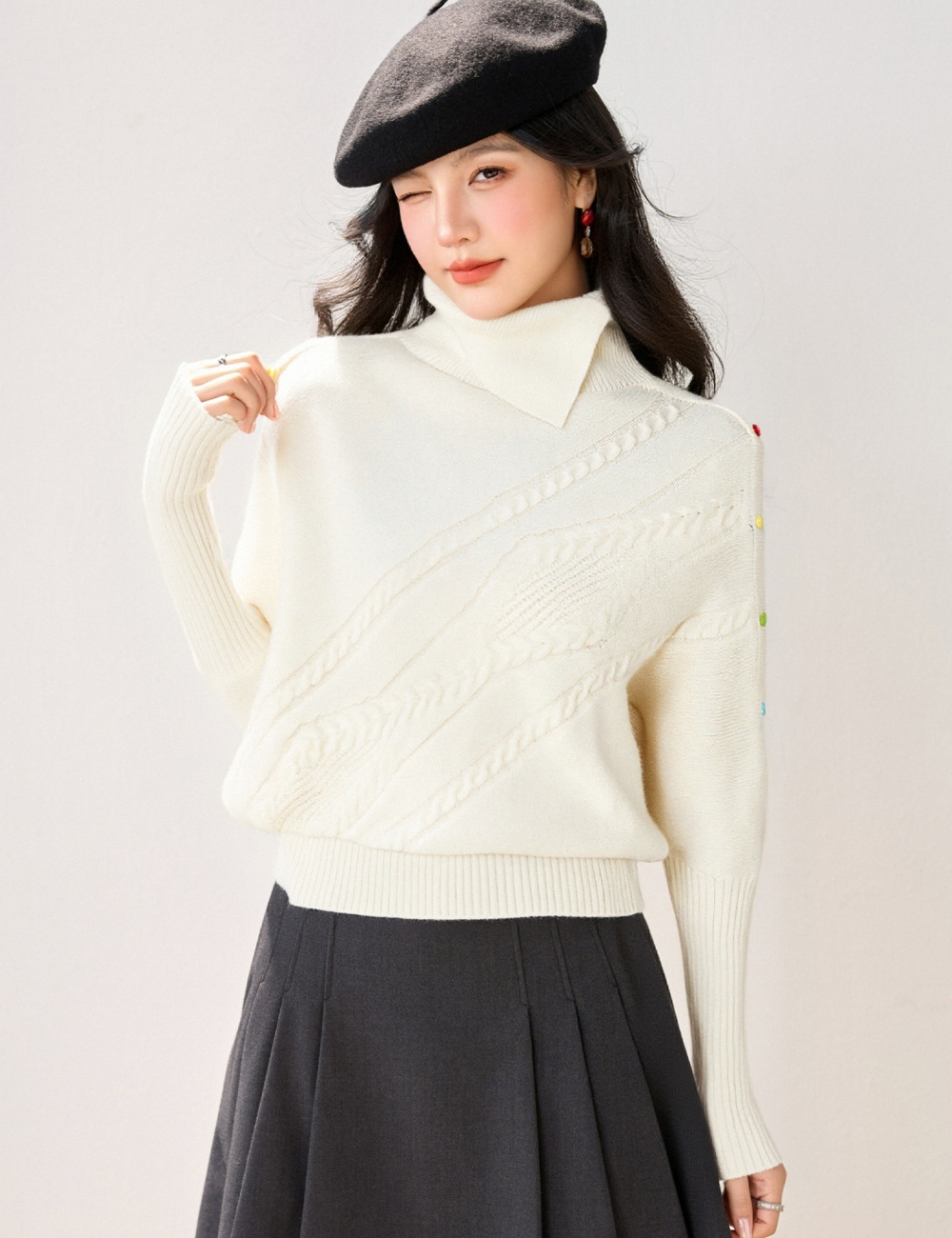 France style sweater temperament tops for women