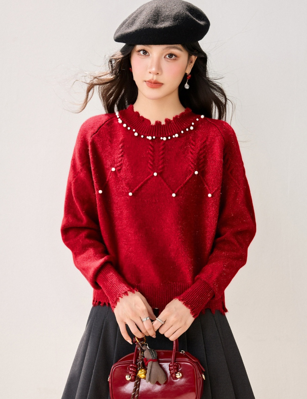 Beading wears outside inside the ride sweater for women