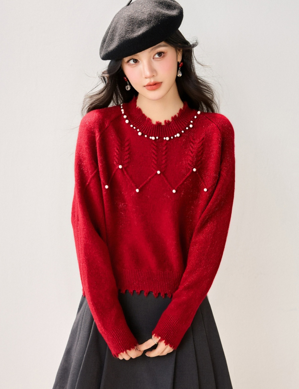 Beading wears outside inside the ride sweater for women