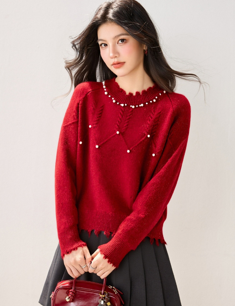 Beading wears outside inside the ride sweater for women