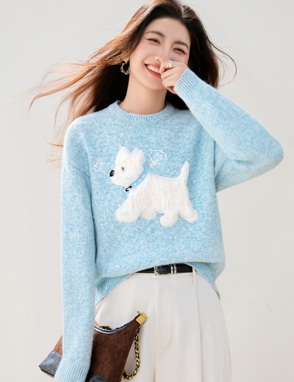 Puppy autumn and winter sweater show young sweet tops for women