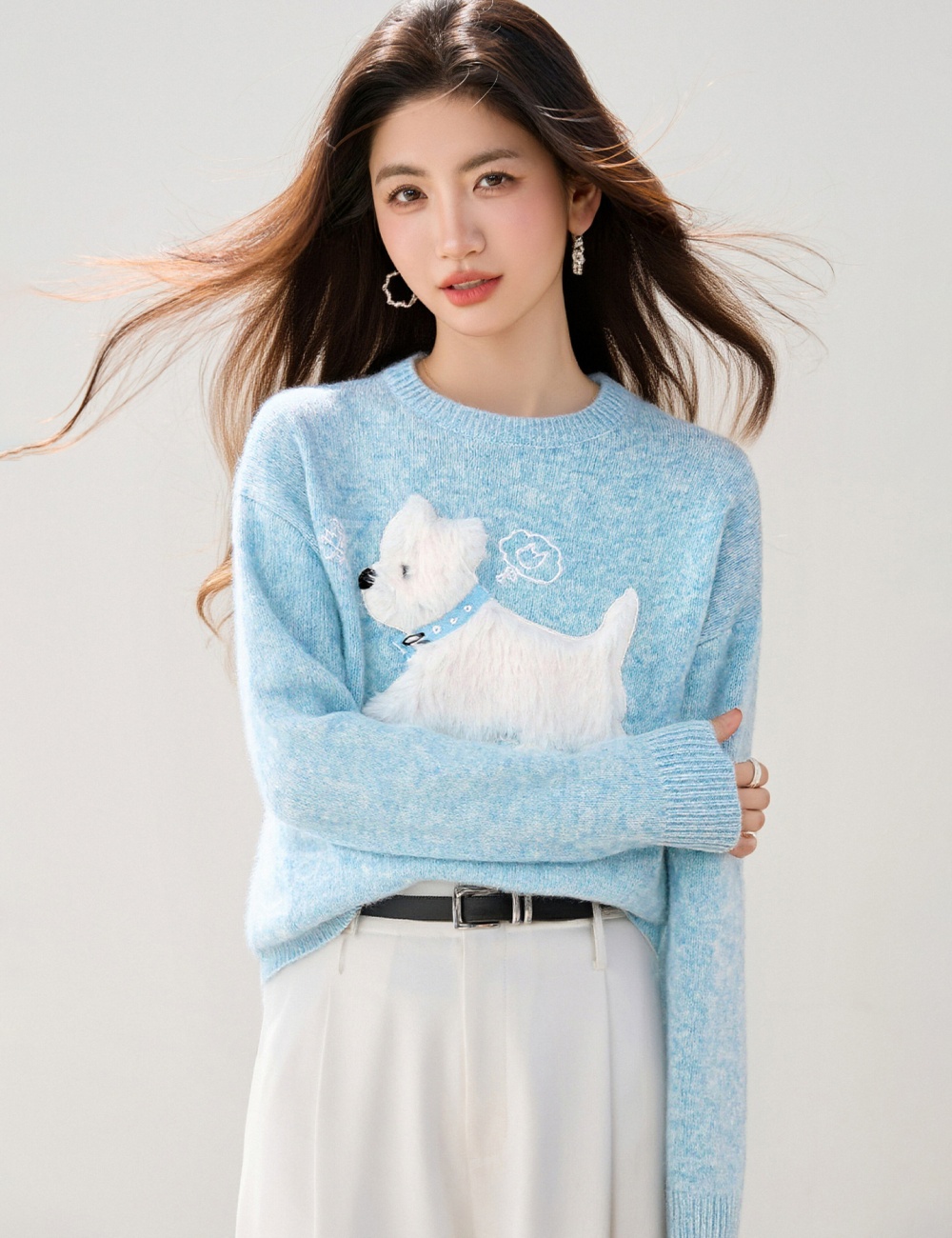 Puppy autumn and winter sweater show young sweet tops for women