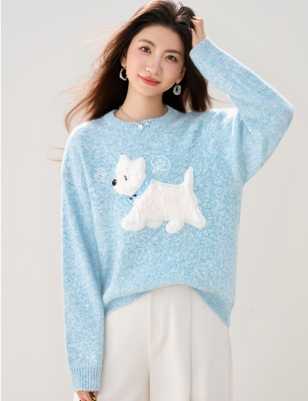 Puppy autumn and winter sweater show young sweet tops for women