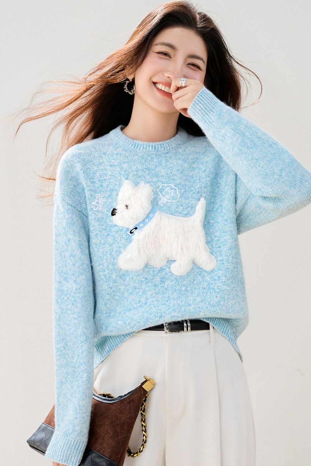 Puppy autumn and winter sweater show young sweet tops for women