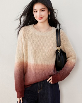 All-match loose winter sweater lazy gradient tops