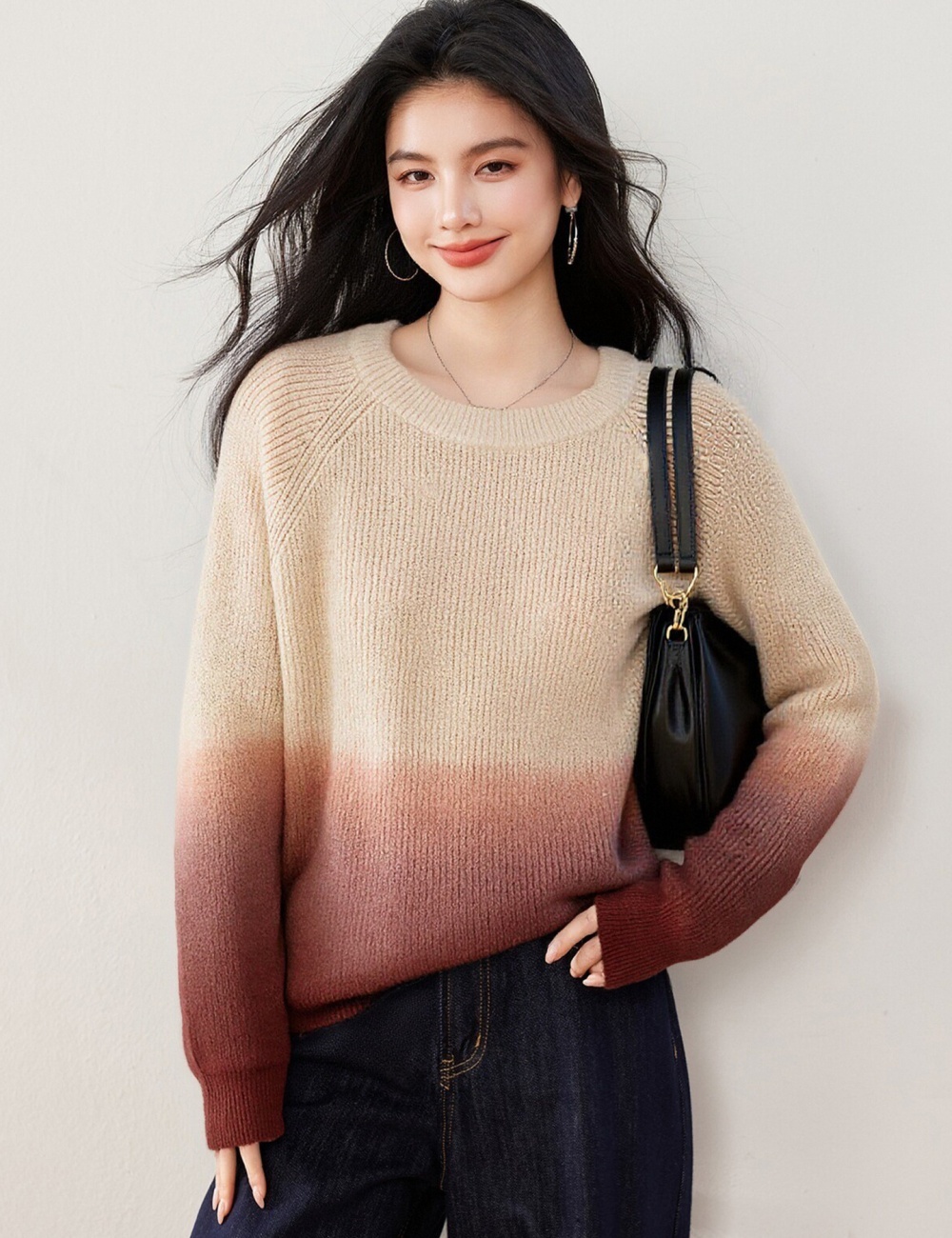 All-match loose winter sweater lazy gradient tops