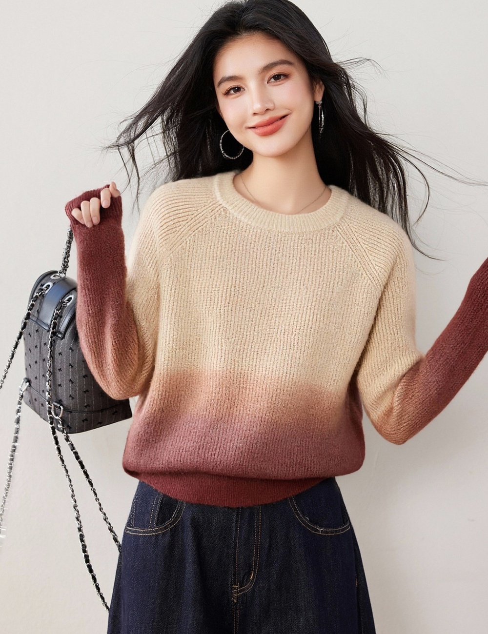 All-match loose winter sweater lazy gradient tops