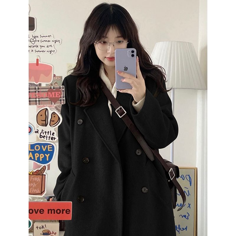 Woolen overcoat autumn and winter woolen coat for women