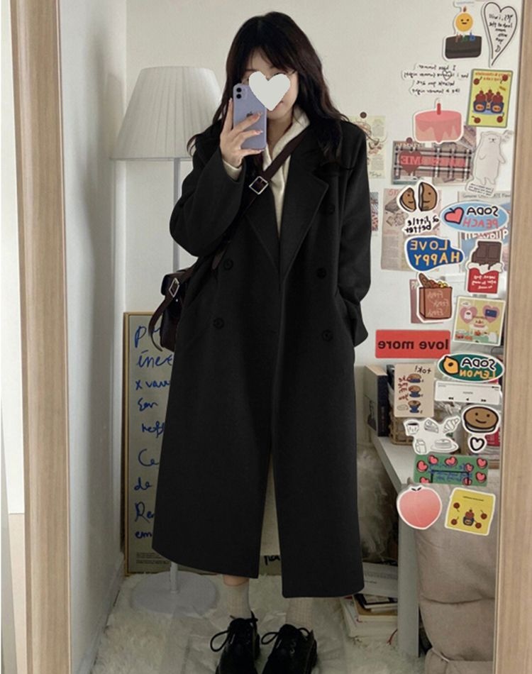 Woolen overcoat autumn and winter woolen coat for women