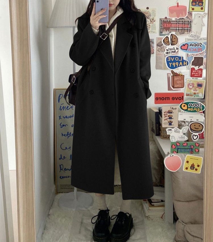 Woolen overcoat autumn and winter woolen coat for women