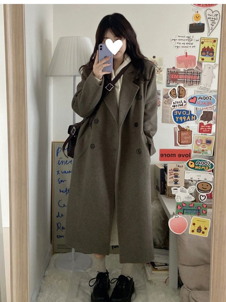 Woolen overcoat autumn and winter woolen coat for women