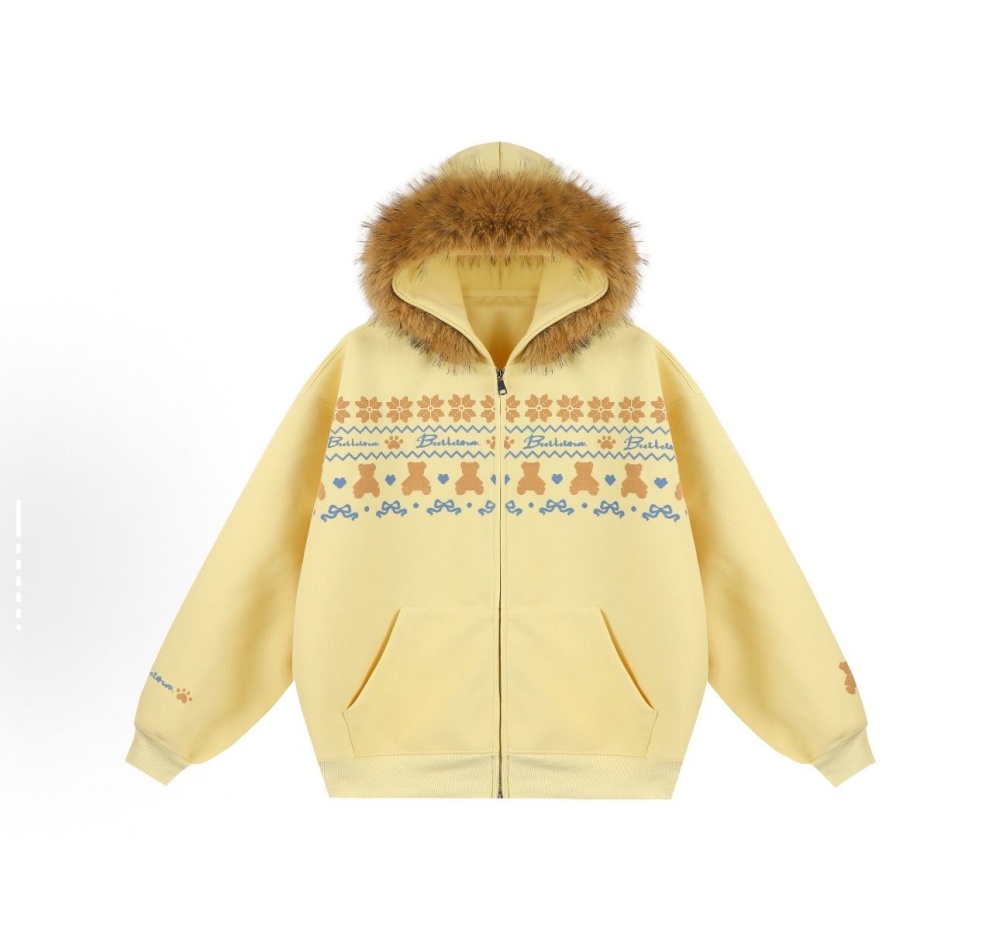 Plus velvet pure cotton coat cotton hoodie for women