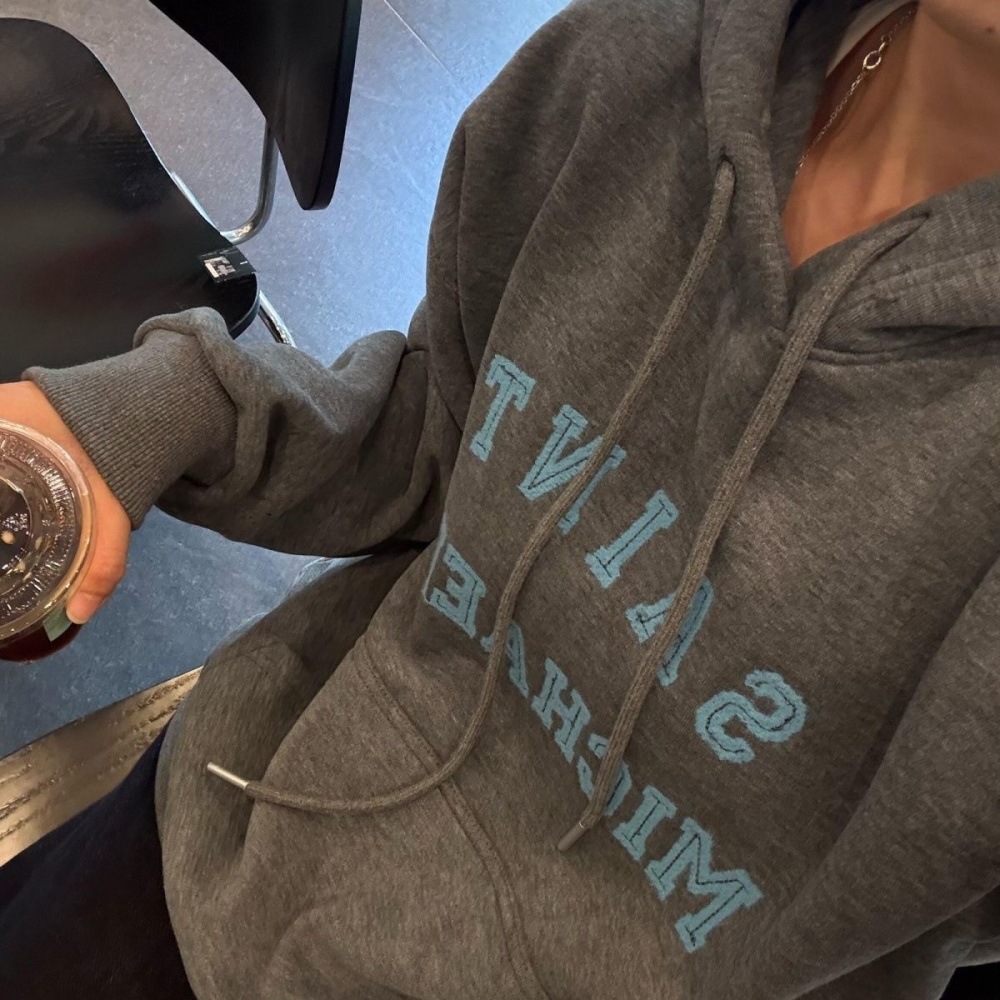 Complex cotton pure cotton plus velvet hoodie