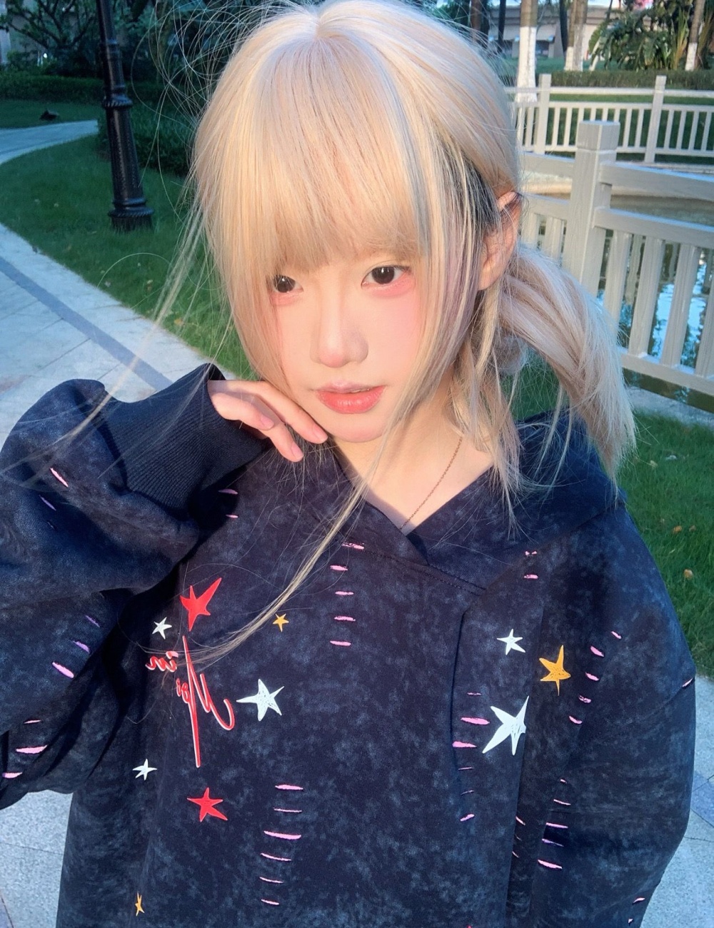 Complex cotton plus velvet pure cotton hoodie for women