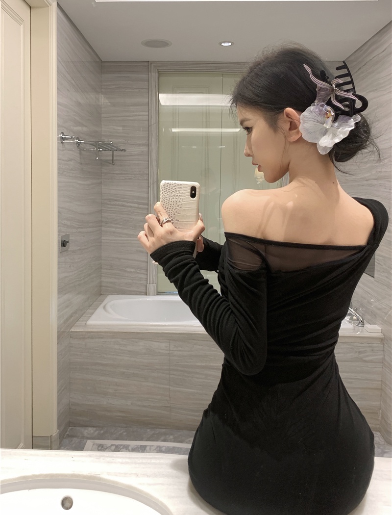 Autumn and winter long dress knitted dress for women