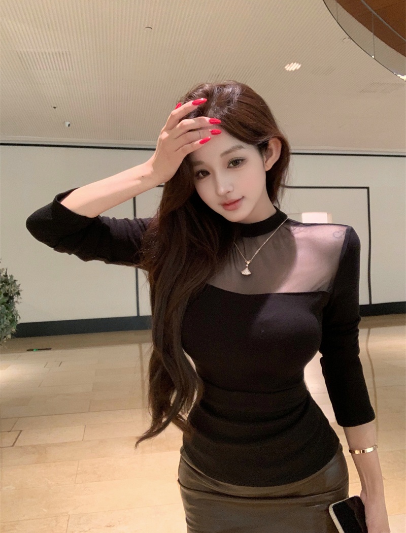 Long sleeve slim sweater autumn and winter tops for women