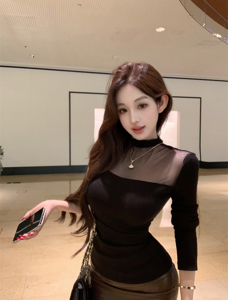 Long sleeve slim sweater autumn and winter tops for women